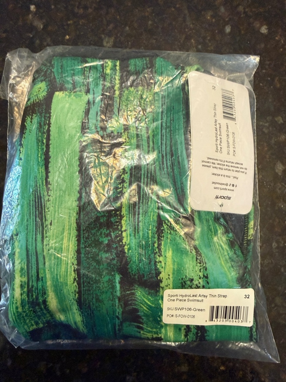 Sporti Green HydroLast™ Artsy Thin Strap One-Piece Swimsuit